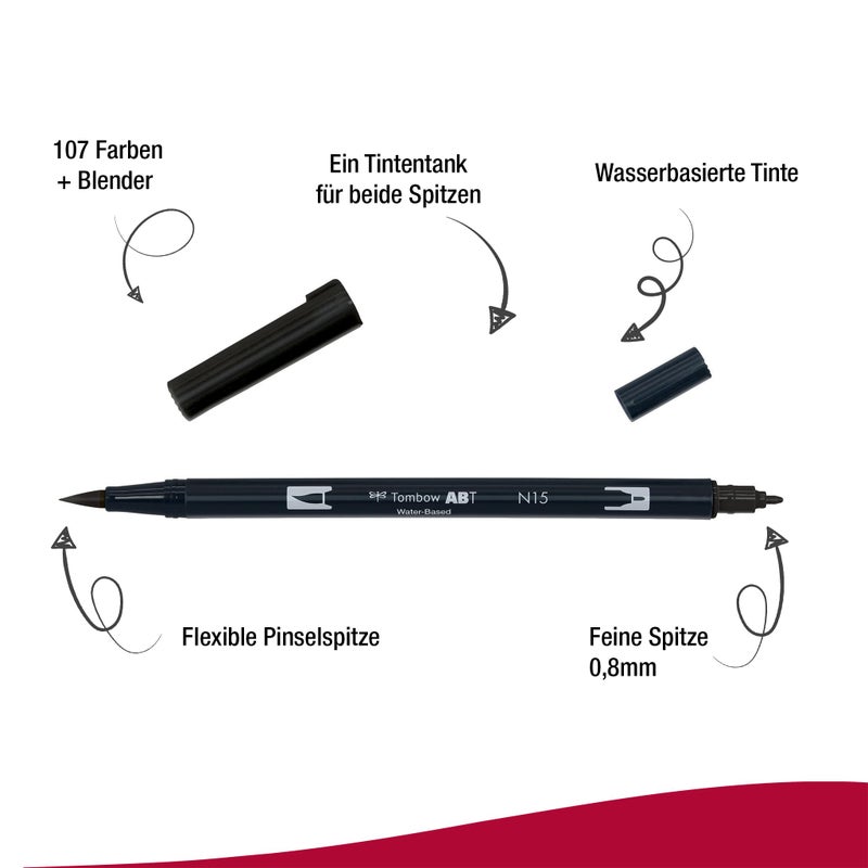 Tombow Dual Brush Pen, Abt, N15 (AB-TN15) - Image 2